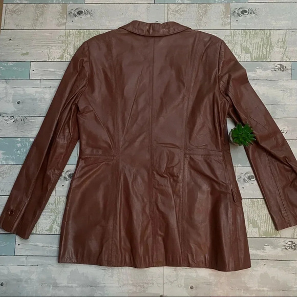 VINTAGE Montgomery Ward The Tannery Genuine Leather 70s Jacket - Picture 10 of 10